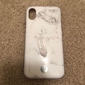 iPhone XS Loopy case - white marble